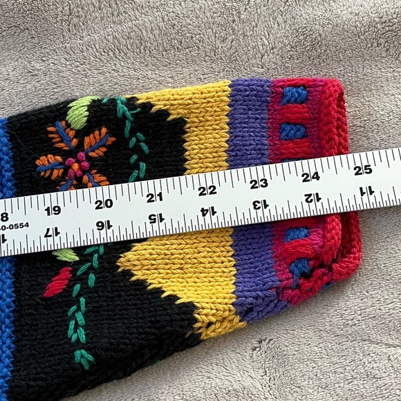 Casual Corner Limited Edition Vintage Hand Knit Allover Embroidered Sweater M - Picture 11 of 12